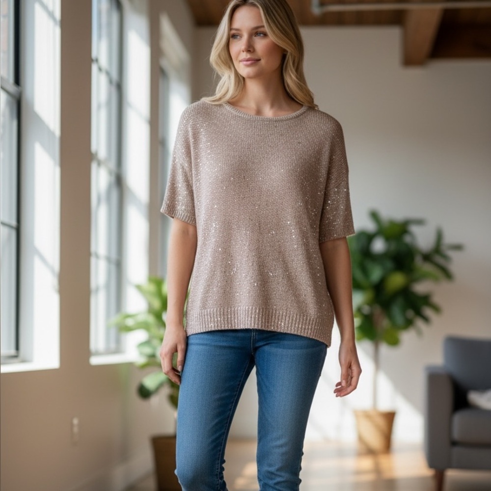 WD.NY Knit Sequin Blouse